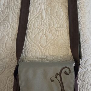 Stylish Brown and Green REI Crossbody Bag